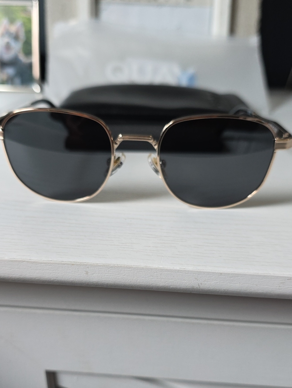 Quay Australia Rose Gold Slim Frame Sunglasses